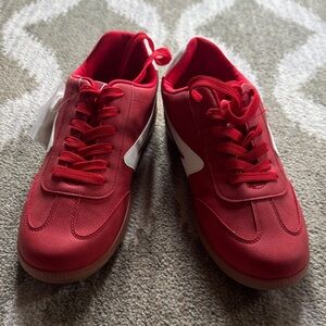 Dolce Vita Red Sneakers with White Accent